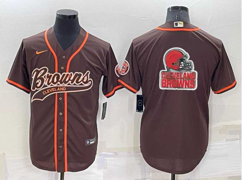 Men's Cleveland Browns Brown Team Big Logo With Patch Cool Base Stitched Baseball Jersey,We sell and wholesale Men's Cleveland Browns Brown Team Big Logo With Patch Cool Base Stitched Baseball Jersey on line form chian!